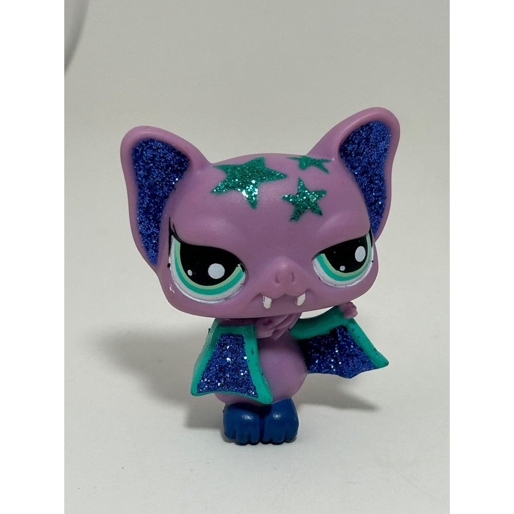 Hasbro‎ Littlest Pet Shop Purple Bat #2142 Glitter Stars Vampire LPS Figure